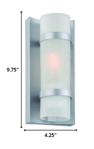 Brushed Silver and White Glass Wall Sconce By Homeroots - Image 2