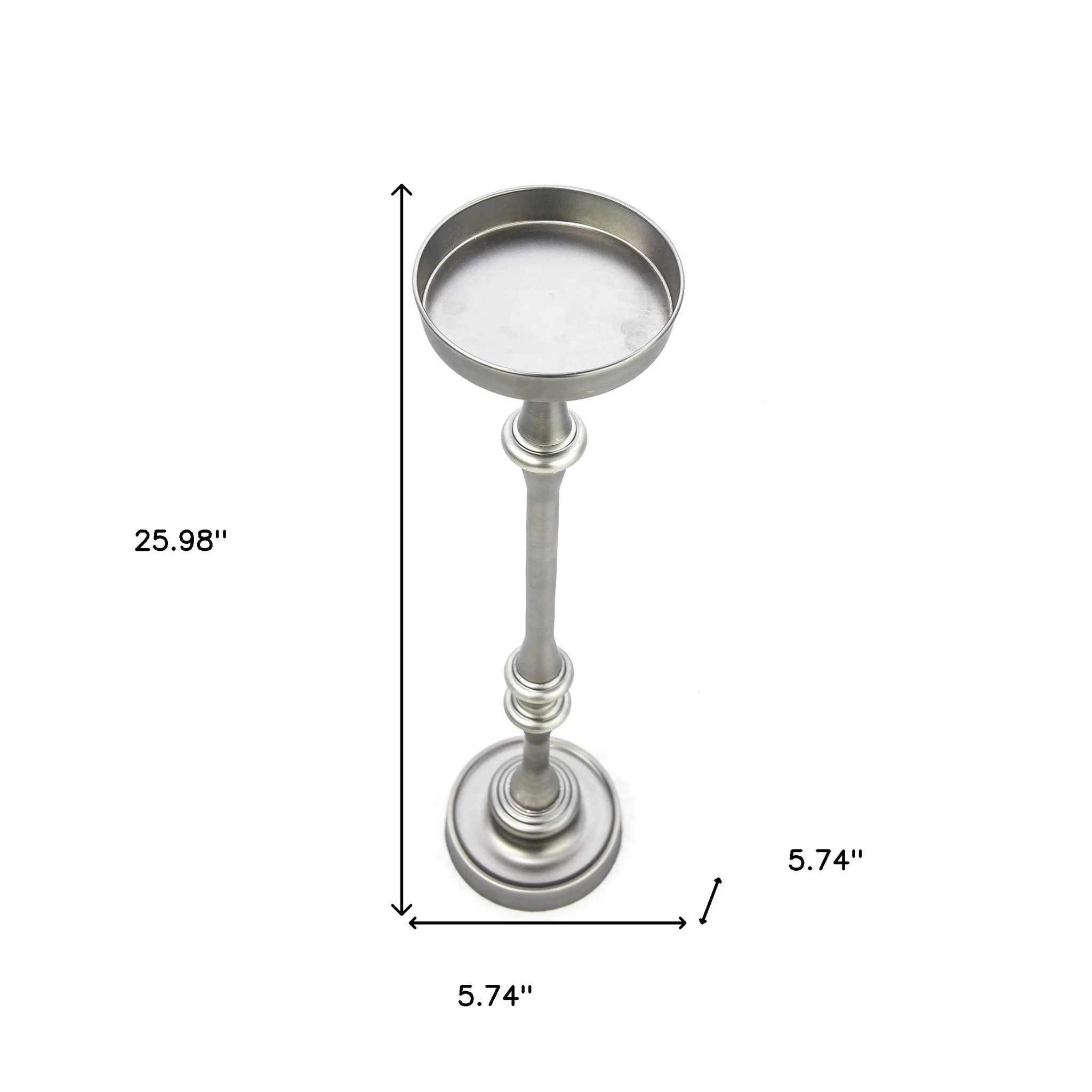 Brushed Silver Finish Drink Size Accent Table By Homeroots - Image 9