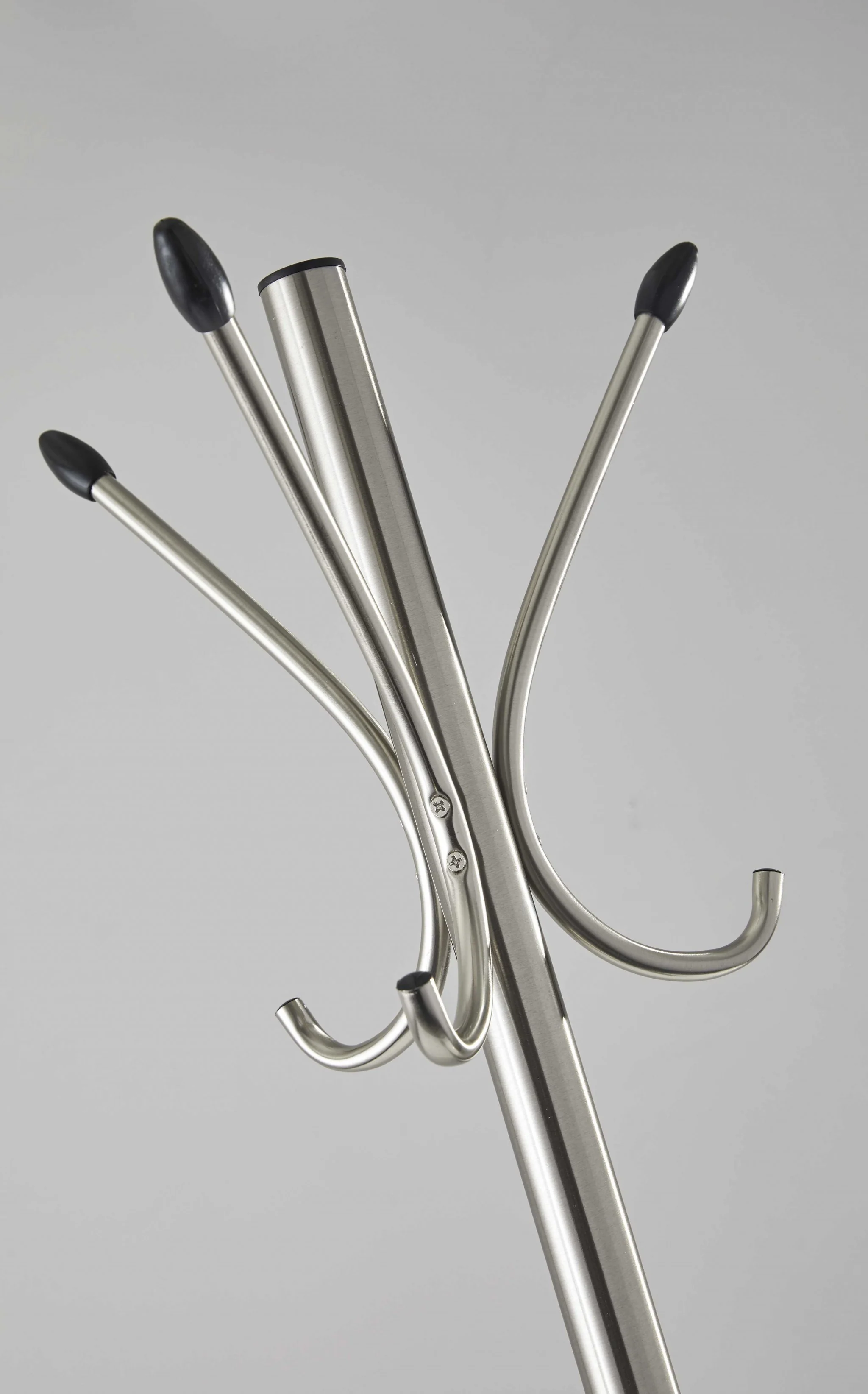 Brushed Steel Brushed Steel Stand  Coat Rack By Homeroots - Image 2