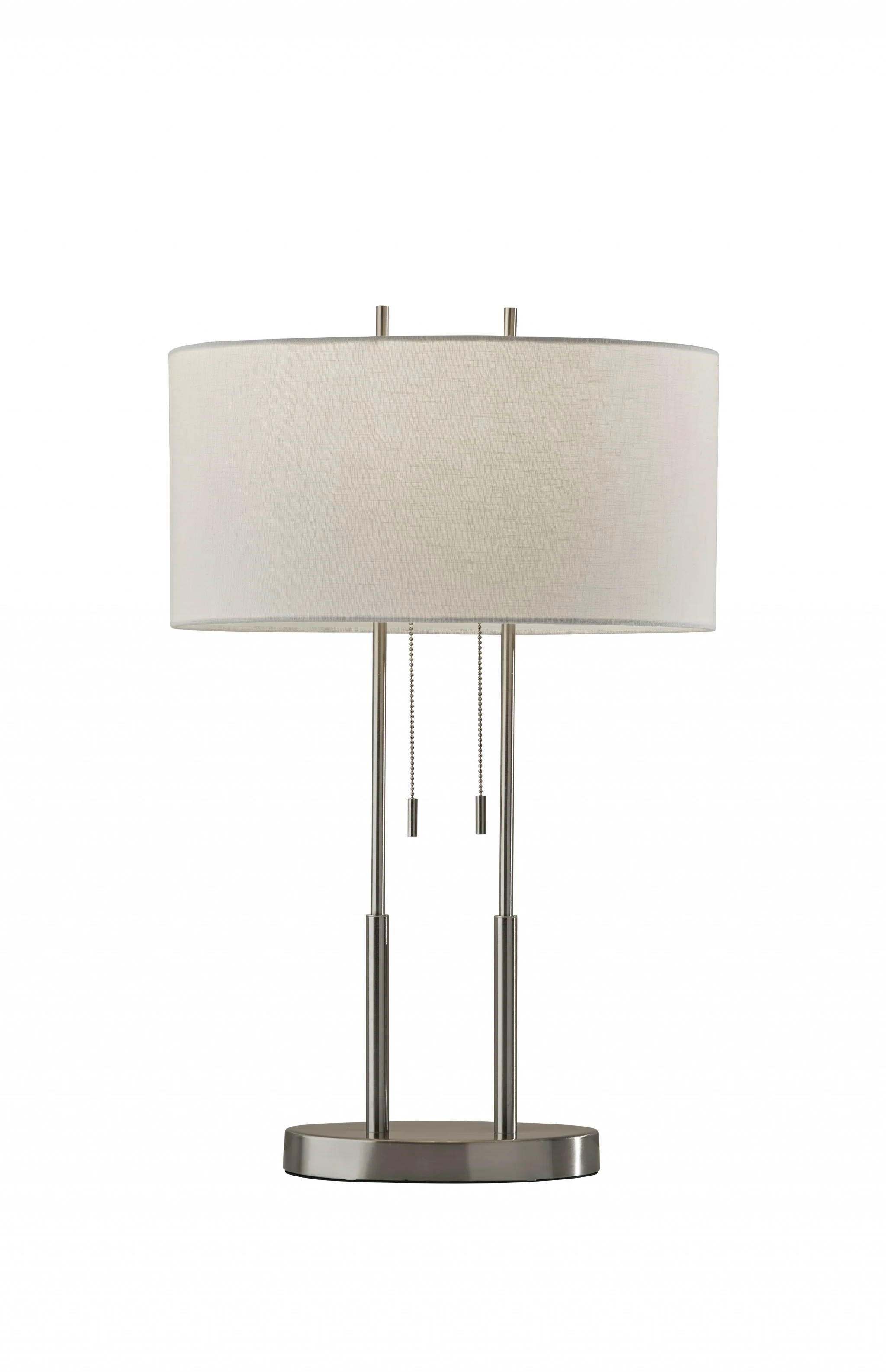 Brushed Steel Dual Pole Metal Table Lamp By Homeroots - Image 2