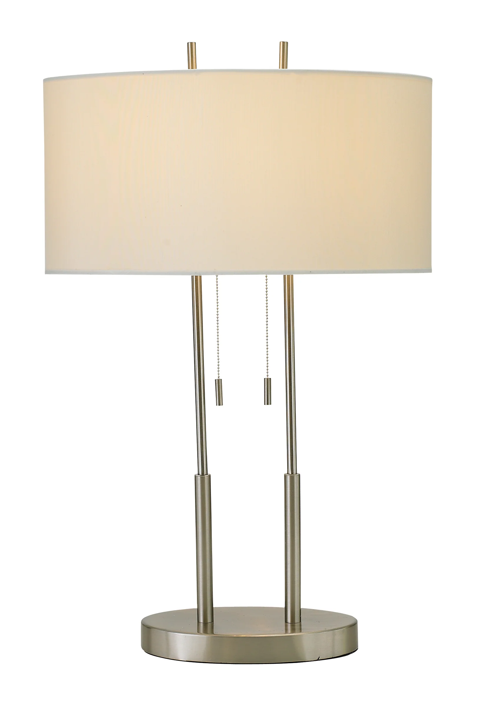 Brushed Steel Dual Pole Metal Table Lamp By Homeroots - Image 3
