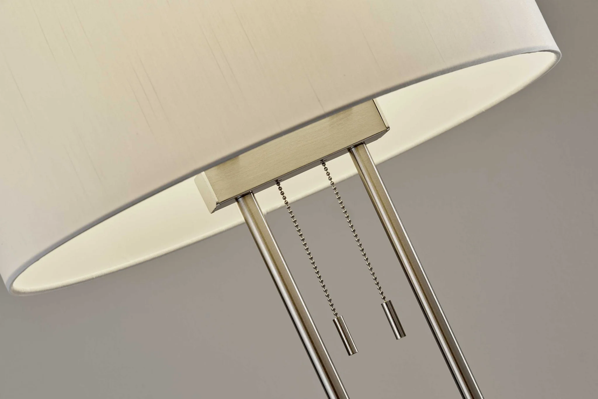 Brushed Steel Dual Pole Metal Table Lamp By Homeroots - Image 4
