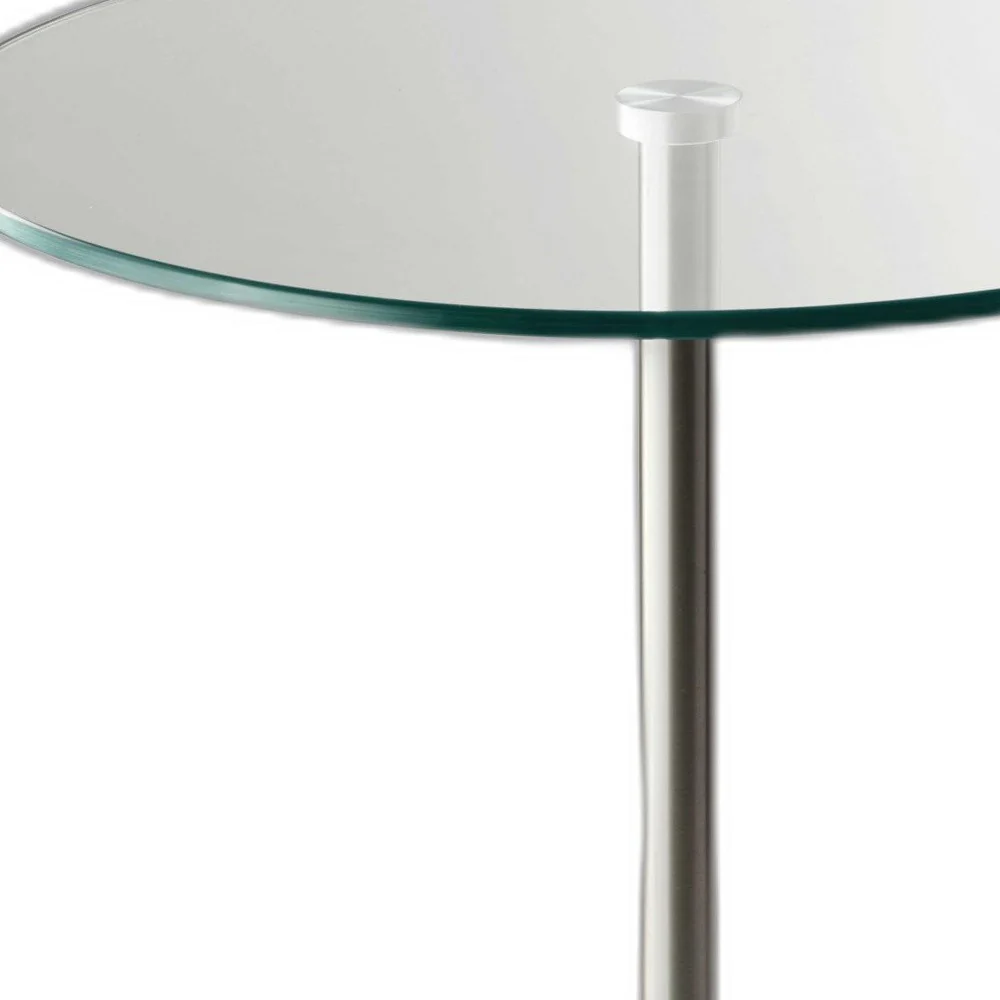 Brushed Steel End Table By Homeroots - Image 5