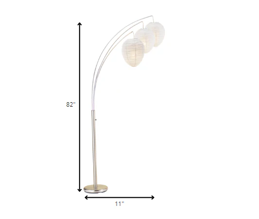 Brushed steel Metal Arc Lamp By Homeroots - Image 4