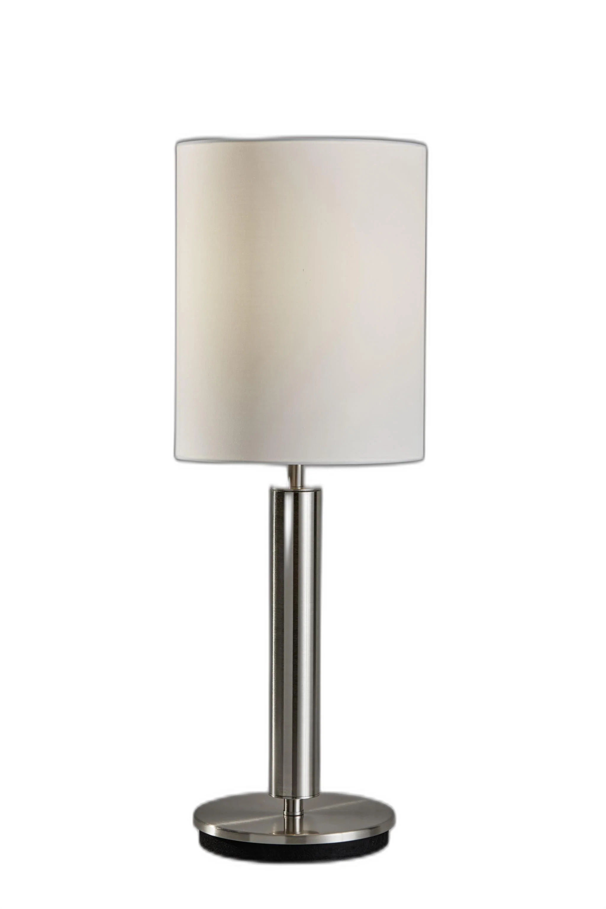 Brushed Steel Metal Stout Pole with Tall Silk Shade Table Lamp By Homeroots - Image 2