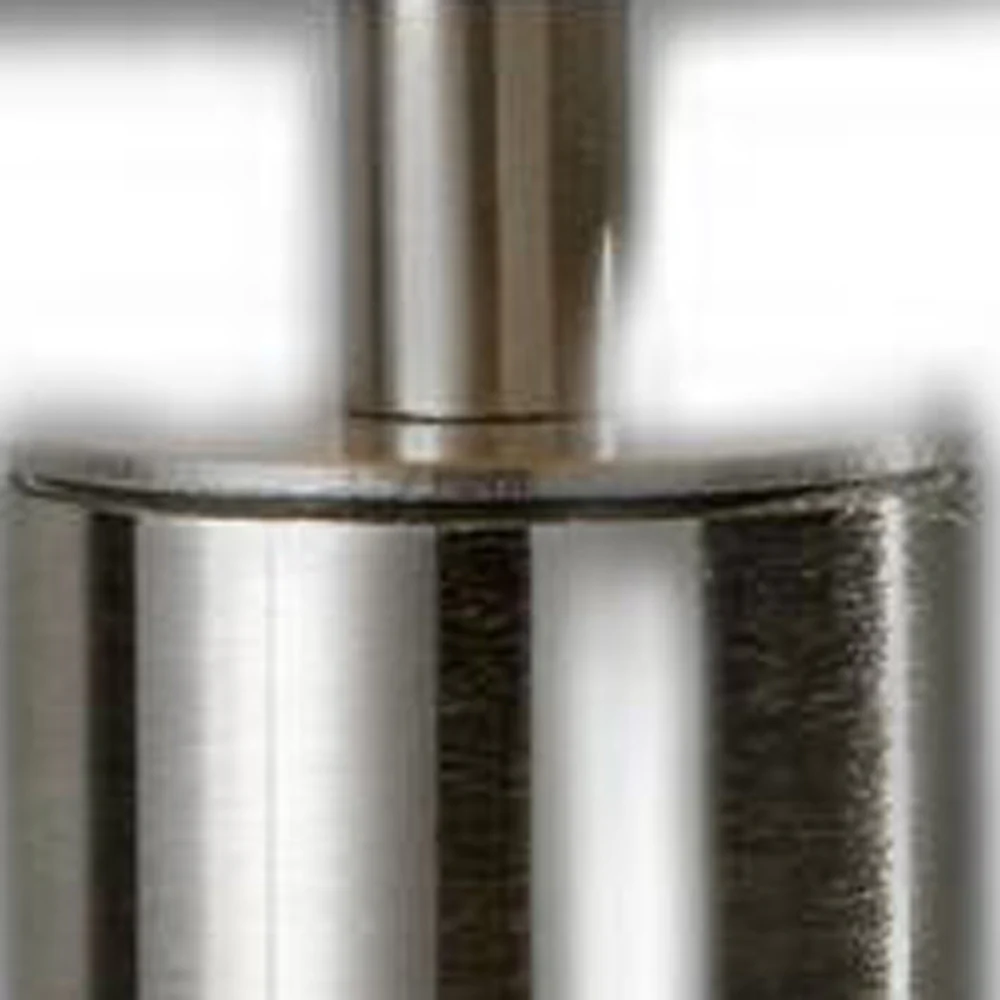 Brushed Steel Metal Stout Pole with Tall Silk Shade Table Lamp By Homeroots - Image 3