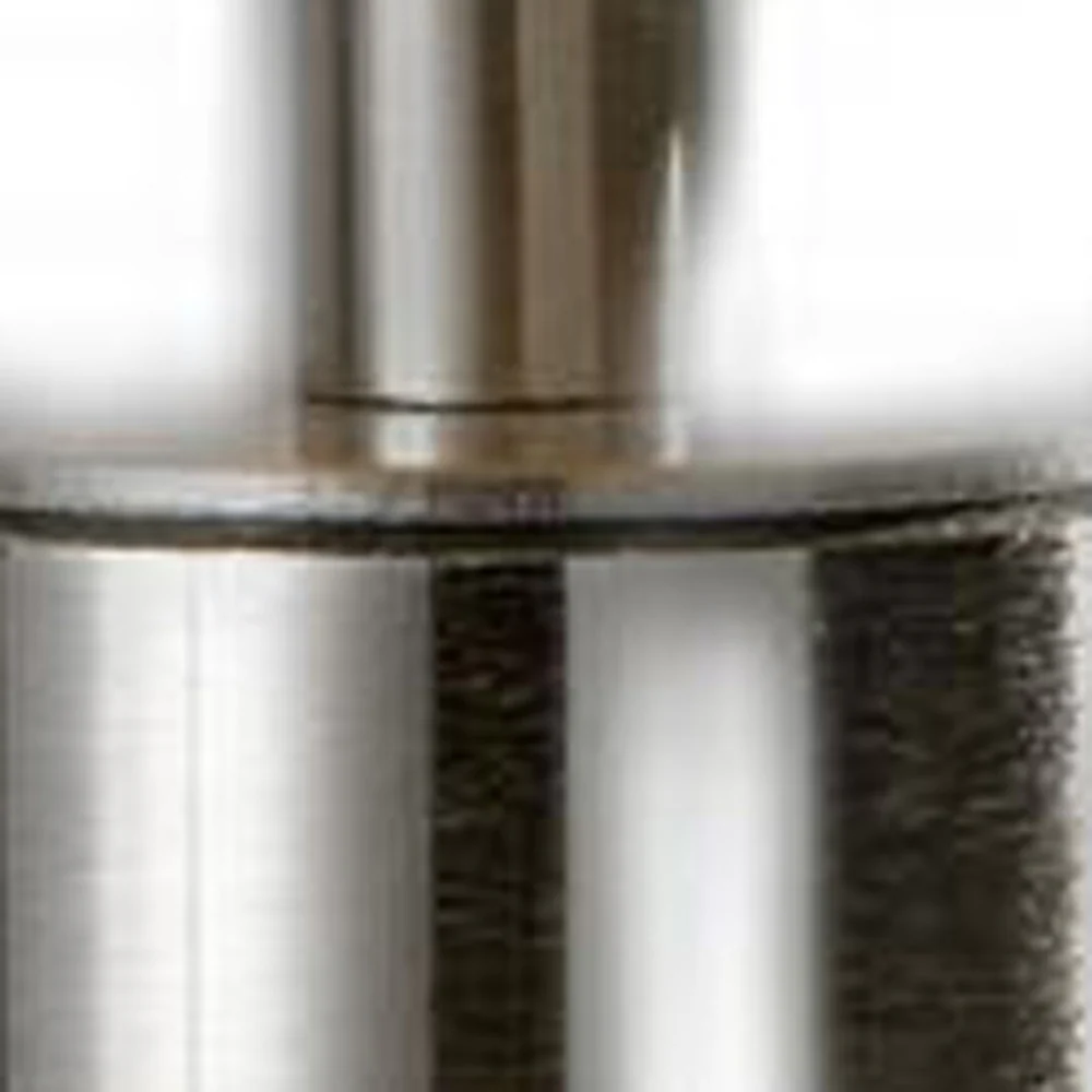 Brushed Steel Metal Stout Pole with Tall Silk Shade Table Lamp By Homeroots - Image 4