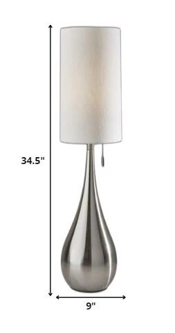 Brushed Steel Metal Teardrop Table Lamp By Homeroots - Image 5