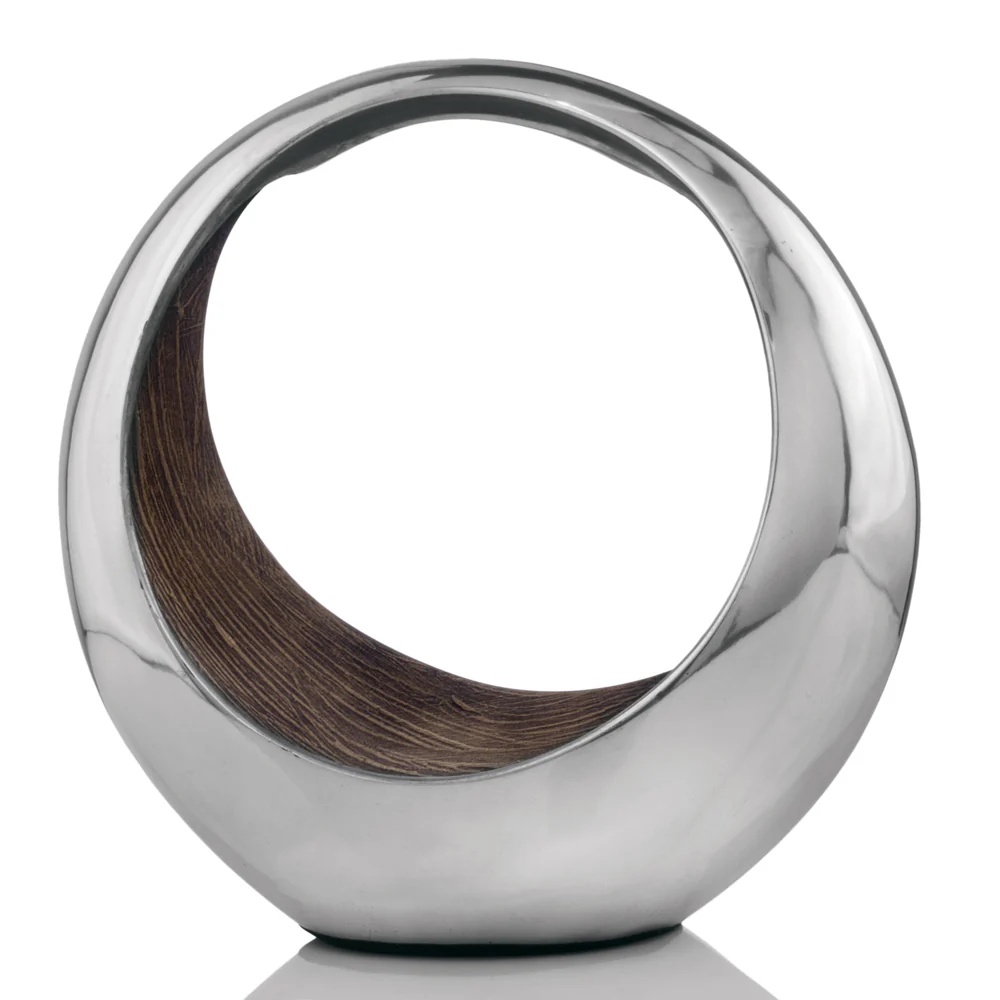 Buffed And Brown Bronze Two Tone Ring Threads Large Bowl By Homeroots - Image 2