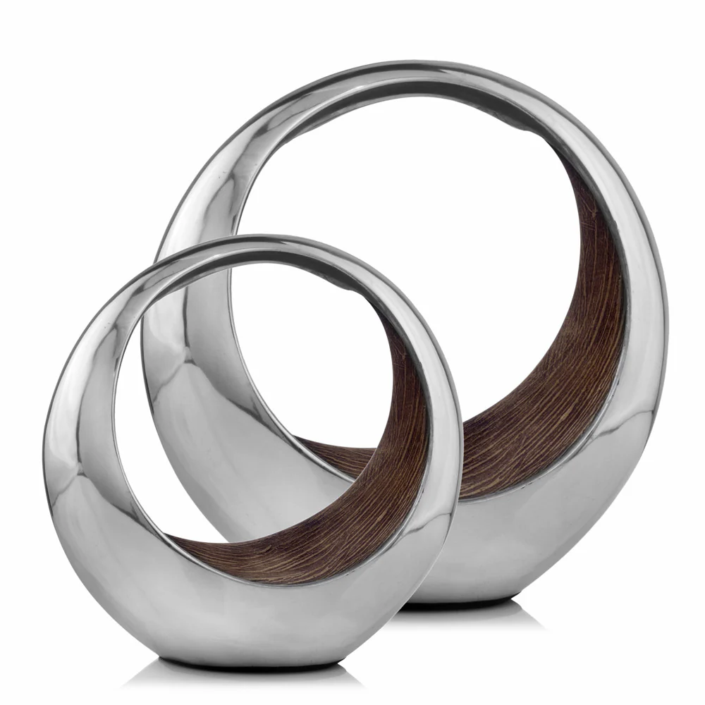 Buffed And Brown Bronze Two Tone Ring Threads Large Bowl By Homeroots - Image 4