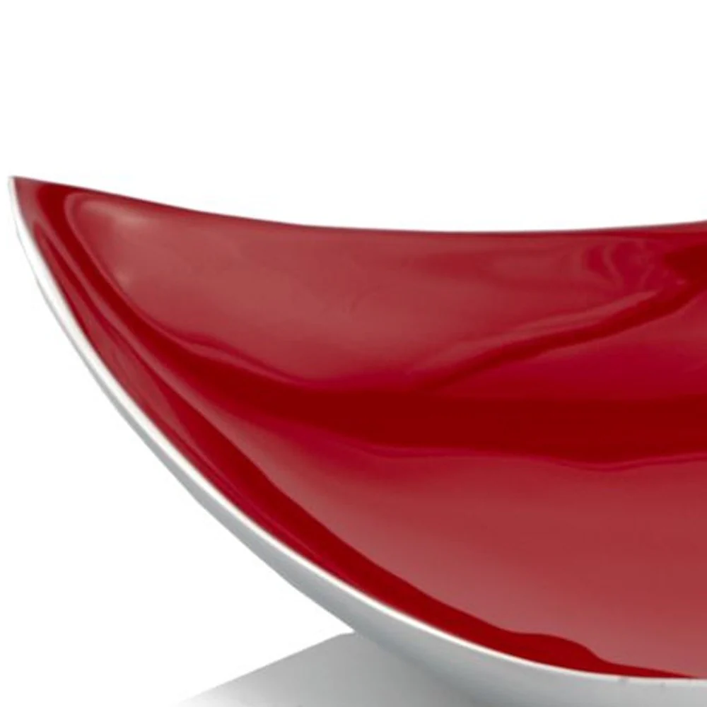 Buffed And Poppy Red Trigon Tray By Homeroots - Image 4