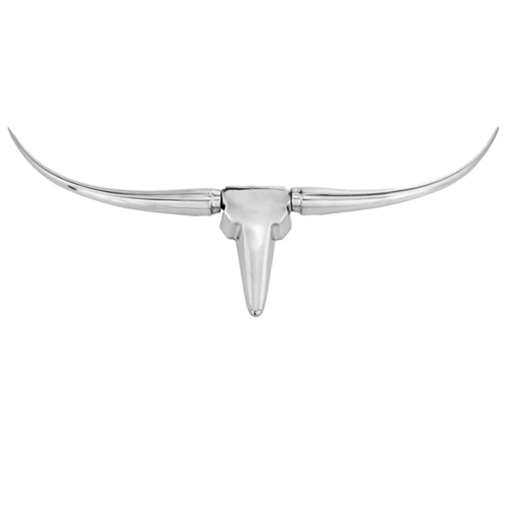 Buffed Long Horn Wall Bust By Homeroots - Image 2
