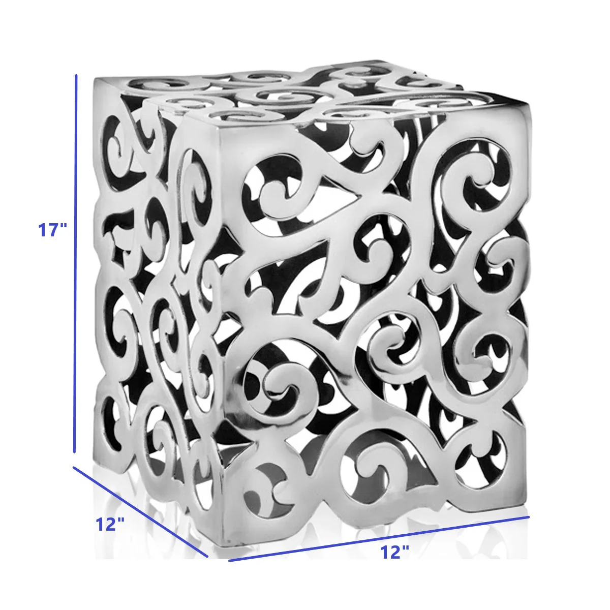 Buffed Paisley Square Stool By Homeroots - Image 4