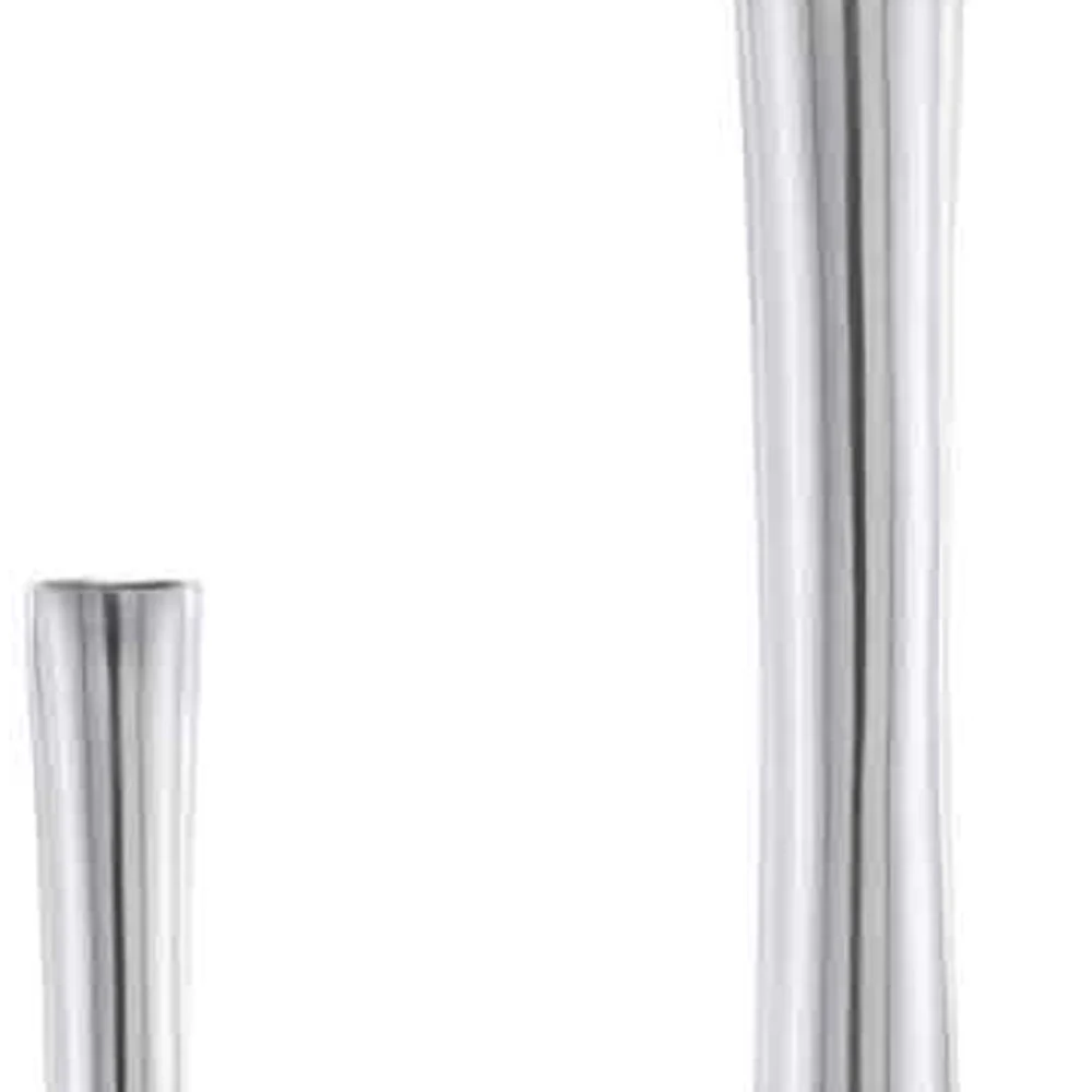 Buffed Silver Hole Set of 2 Vases By Homeroots - Image 5