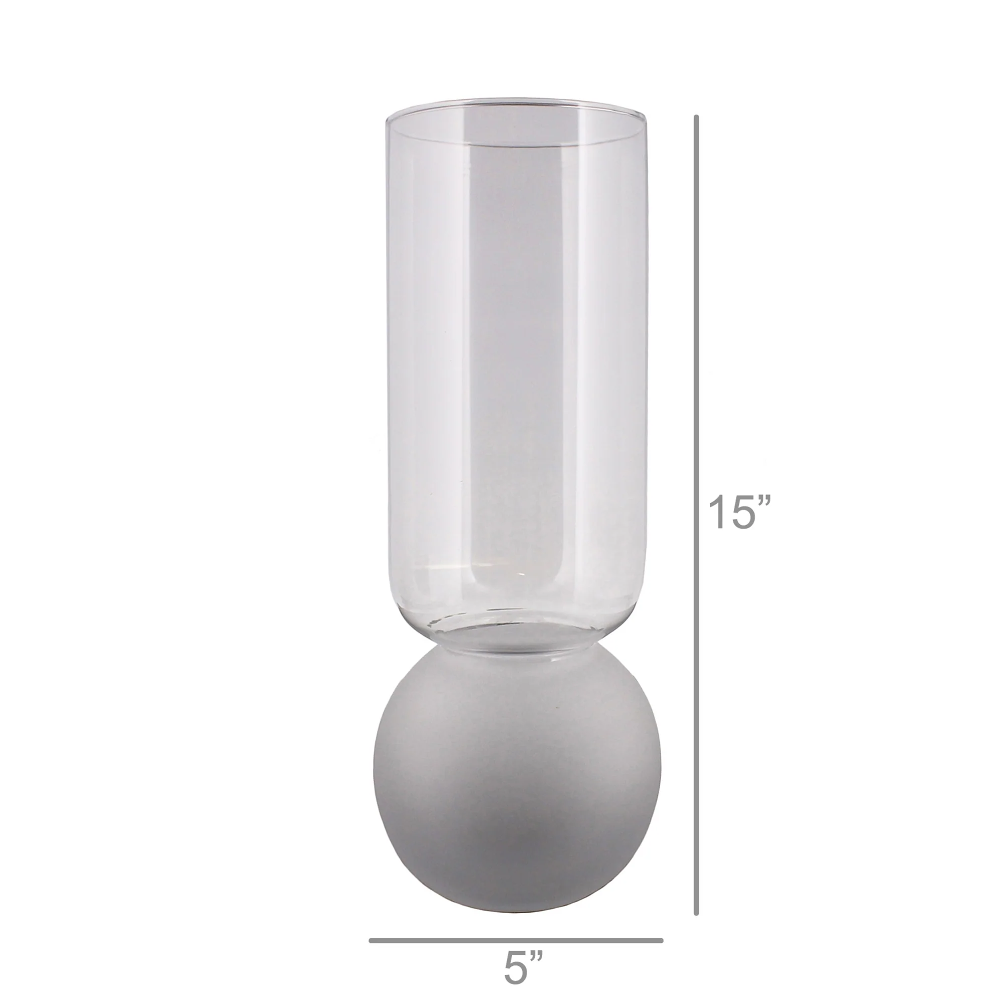 Bulb Vase Extra Tall - Frost Set Of 2 By HomArt - Image 2