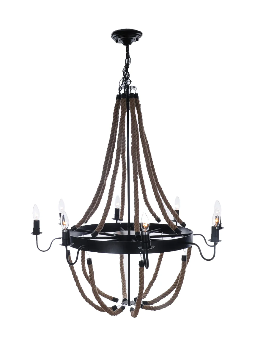 Bulbs Large Rope Pendant Lamp By Homeroots - Image 2