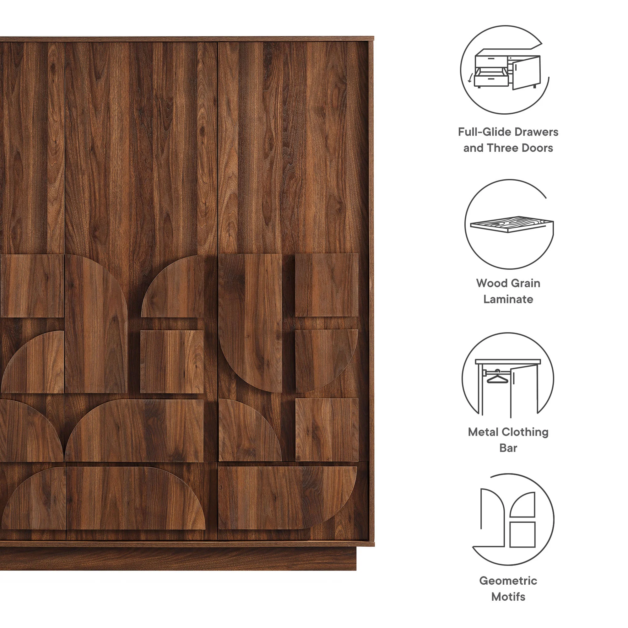 Bulwark 3-Door Wardrobe Closet by Modway - Image 12