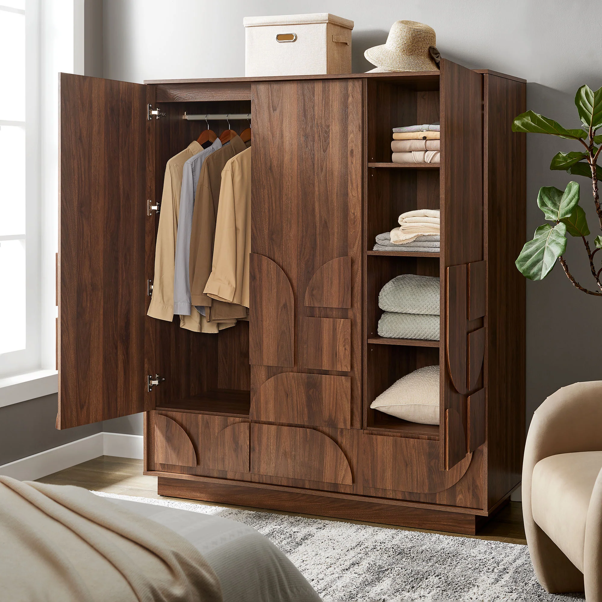 Bulwark 3-Door Wardrobe Closet by Modway - Image 3