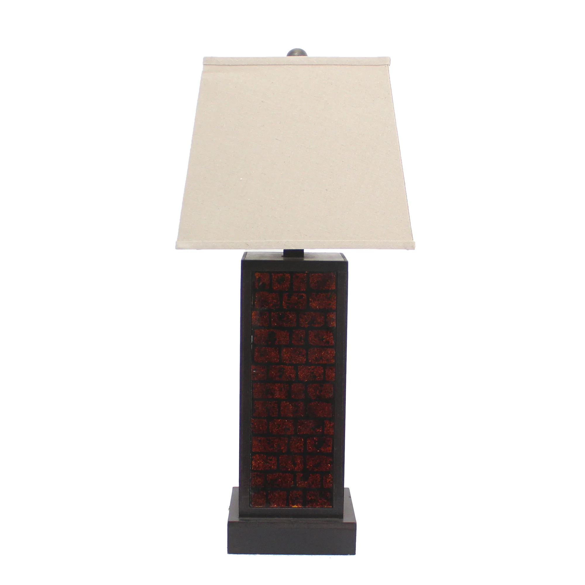 Burgundy Metal Brick Pattern - Table Lamp By Homeroots - Image 2