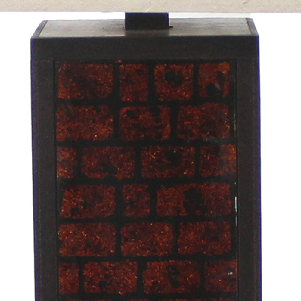 Burgundy Metal Brick Pattern - Table Lamp By Homeroots - Image 3
