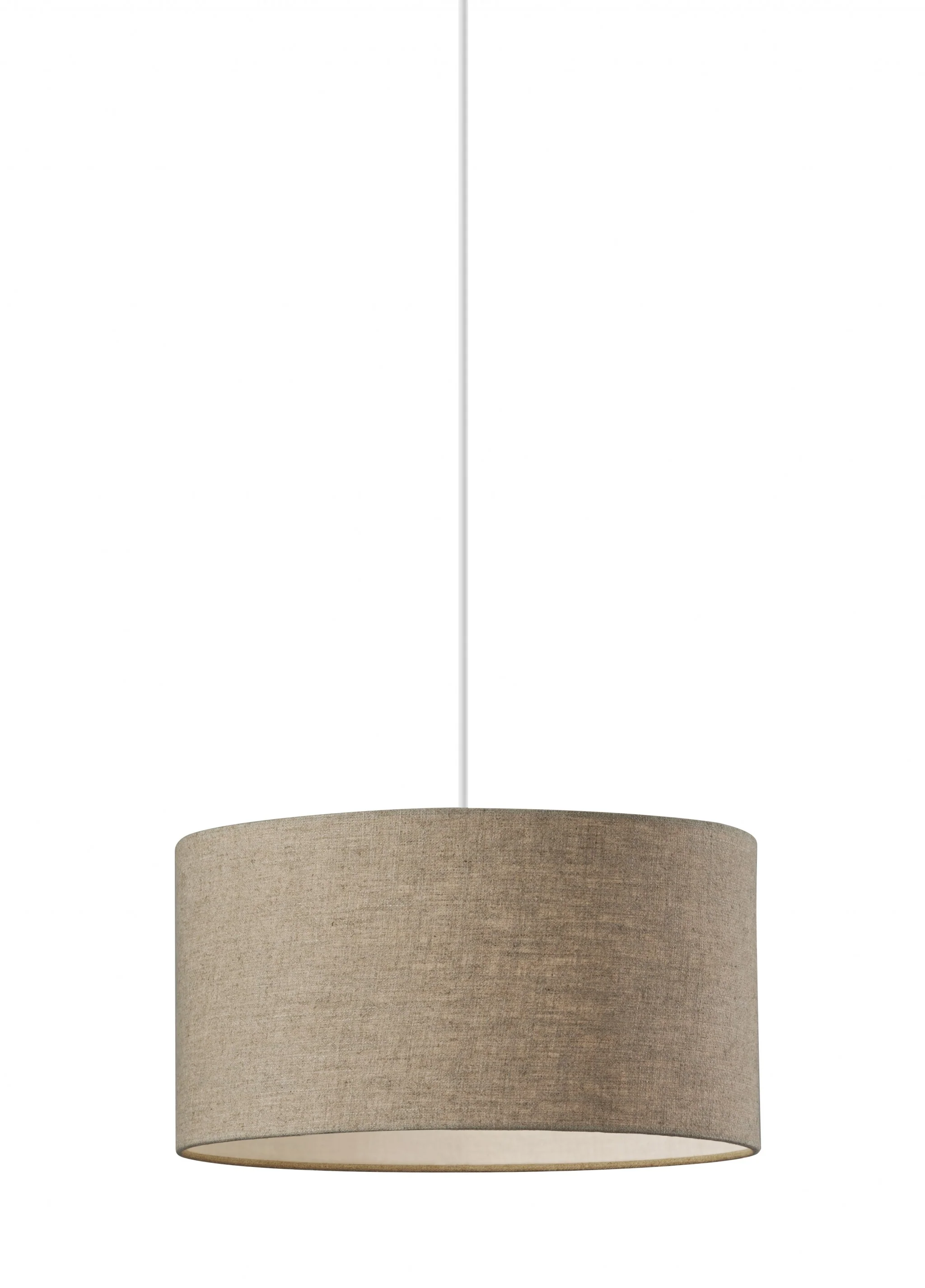 Burlap Fabric Light Brown Electric Drum Pendant Lamp By Homeroots - Image 2