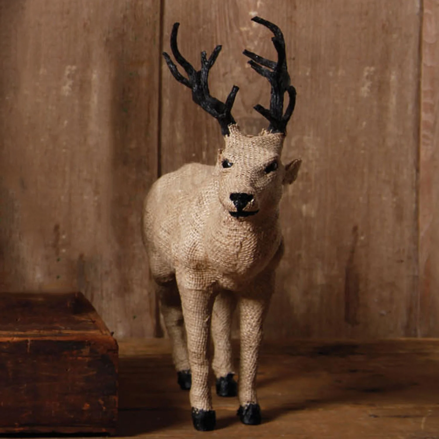 Burlap Stag Head Up - Large - Natural By HomArt - Image 2
