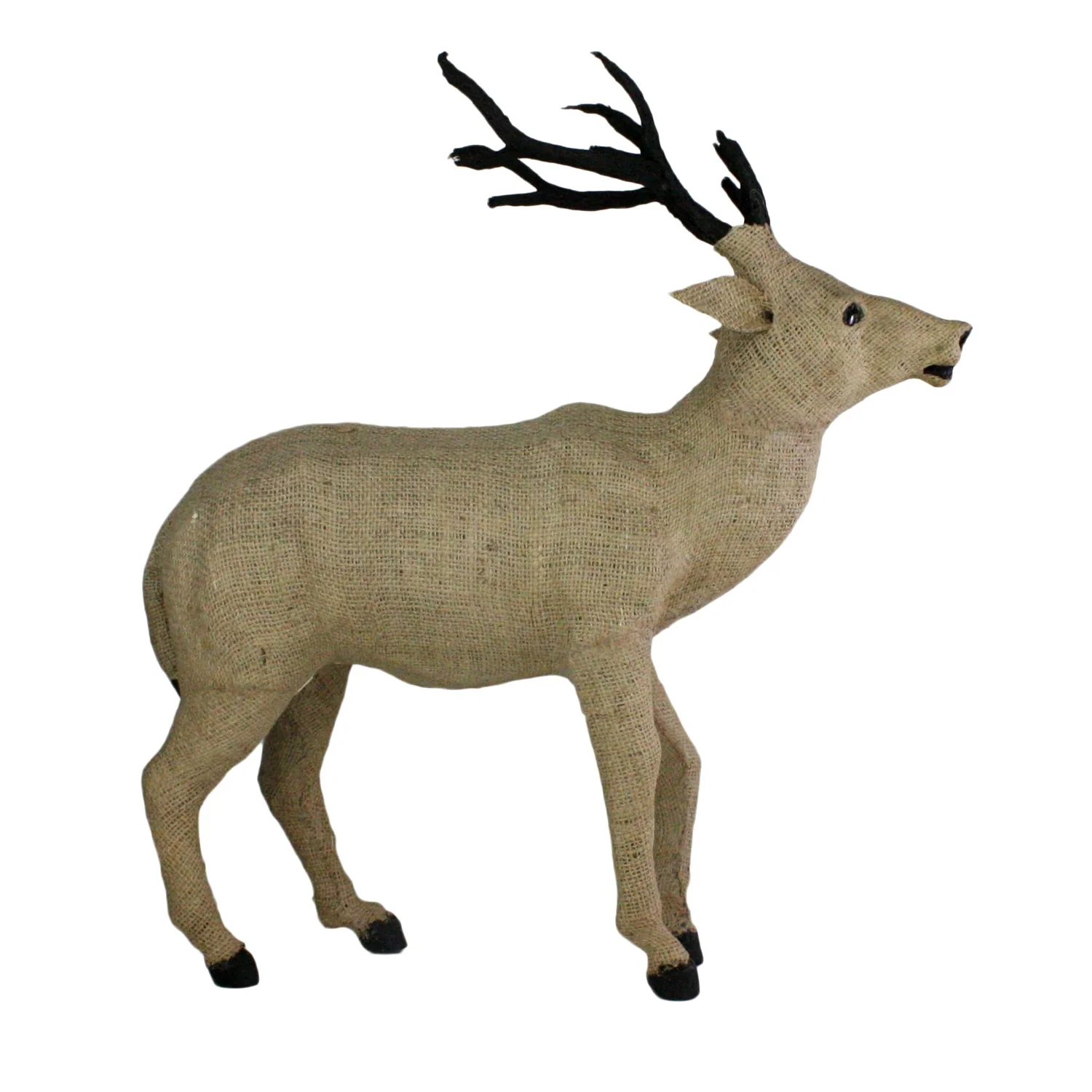 Burlap Stag Head Up - Large - Natural By HomArt - Image 3