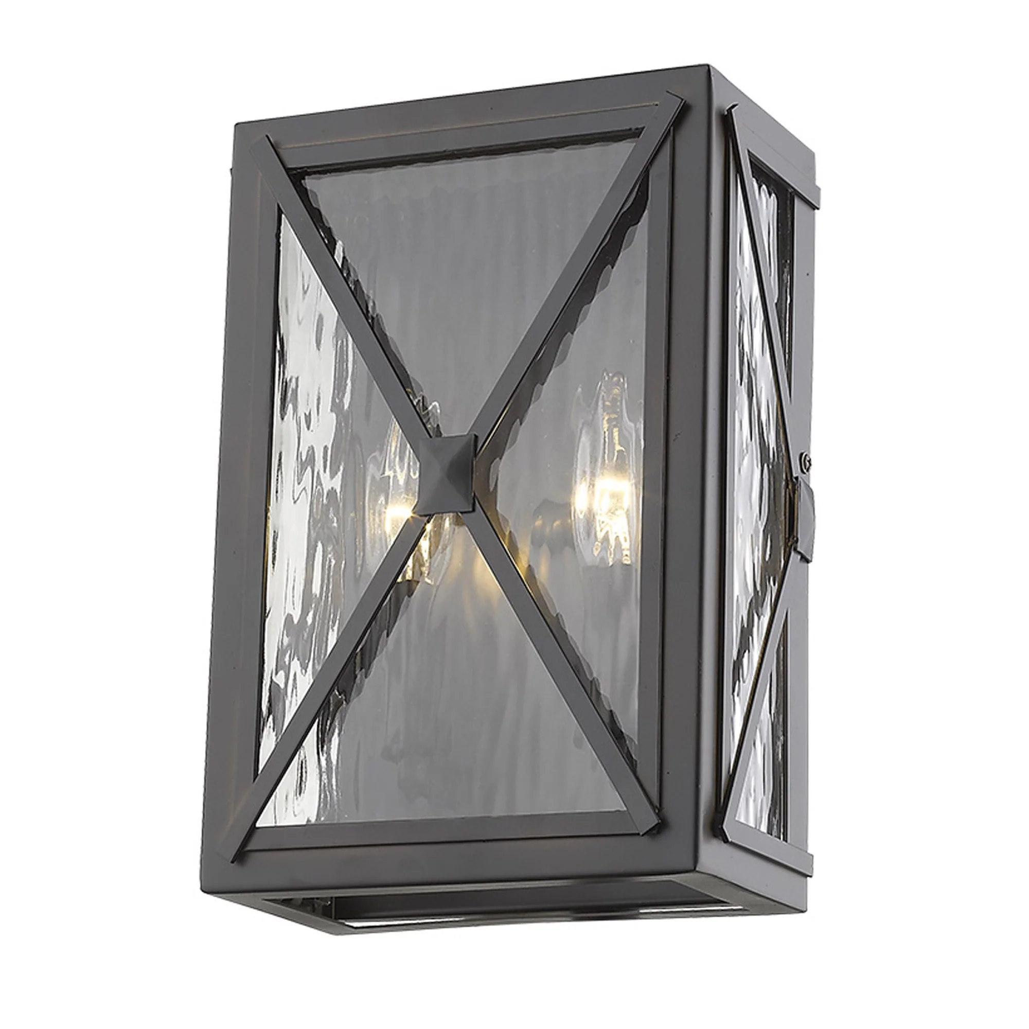 Burnished Bronze Criss Cross Water Glass Outdoor Light By Homeroots - Image 2