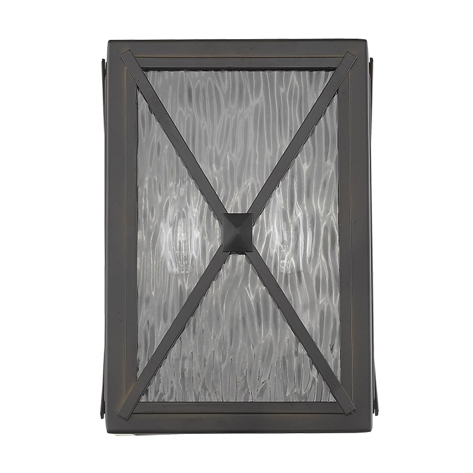 Burnished Bronze Criss Cross Water Glass Outdoor Light By Homeroots - Image 3