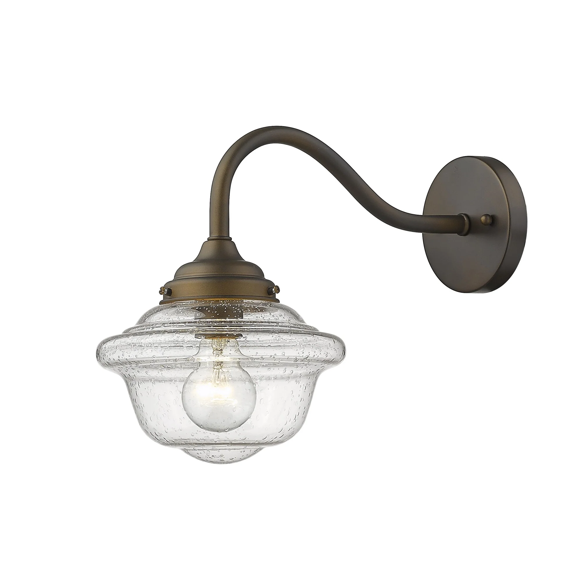 Burnished Bronze Vintage Schoolhouse Outdoor Wall Light By Homeroots - Image 2