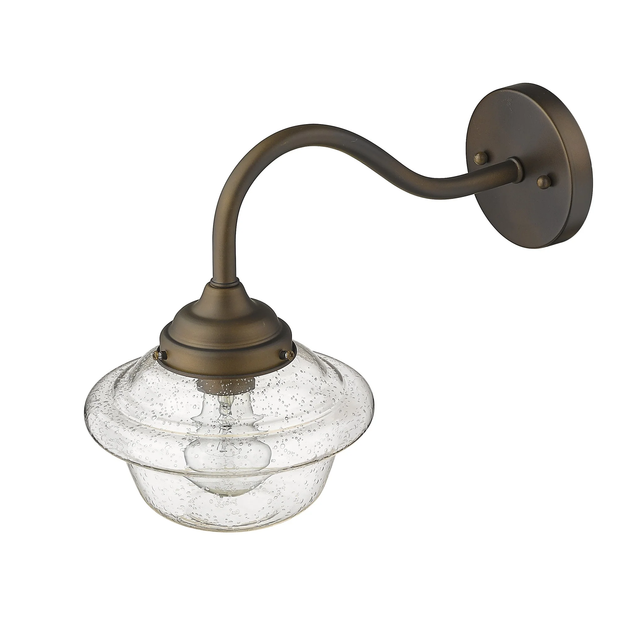 Burnished Bronze Vintage Schoolhouse Outdoor Wall Light By Homeroots - Image 3