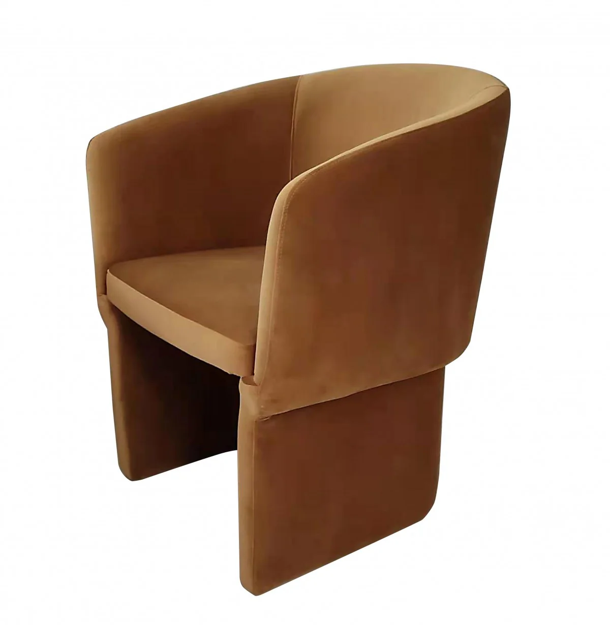 Burnt Umber Upholstered Velvet Dining Arm Chair By Homeroots - Image 2