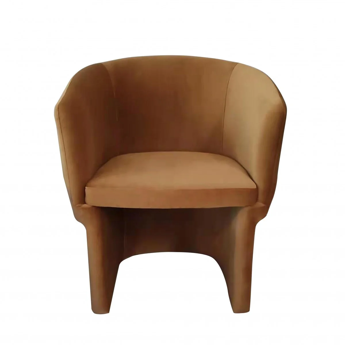 Burnt Umber Upholstered Velvet Dining Arm Chair By Homeroots - Image 3