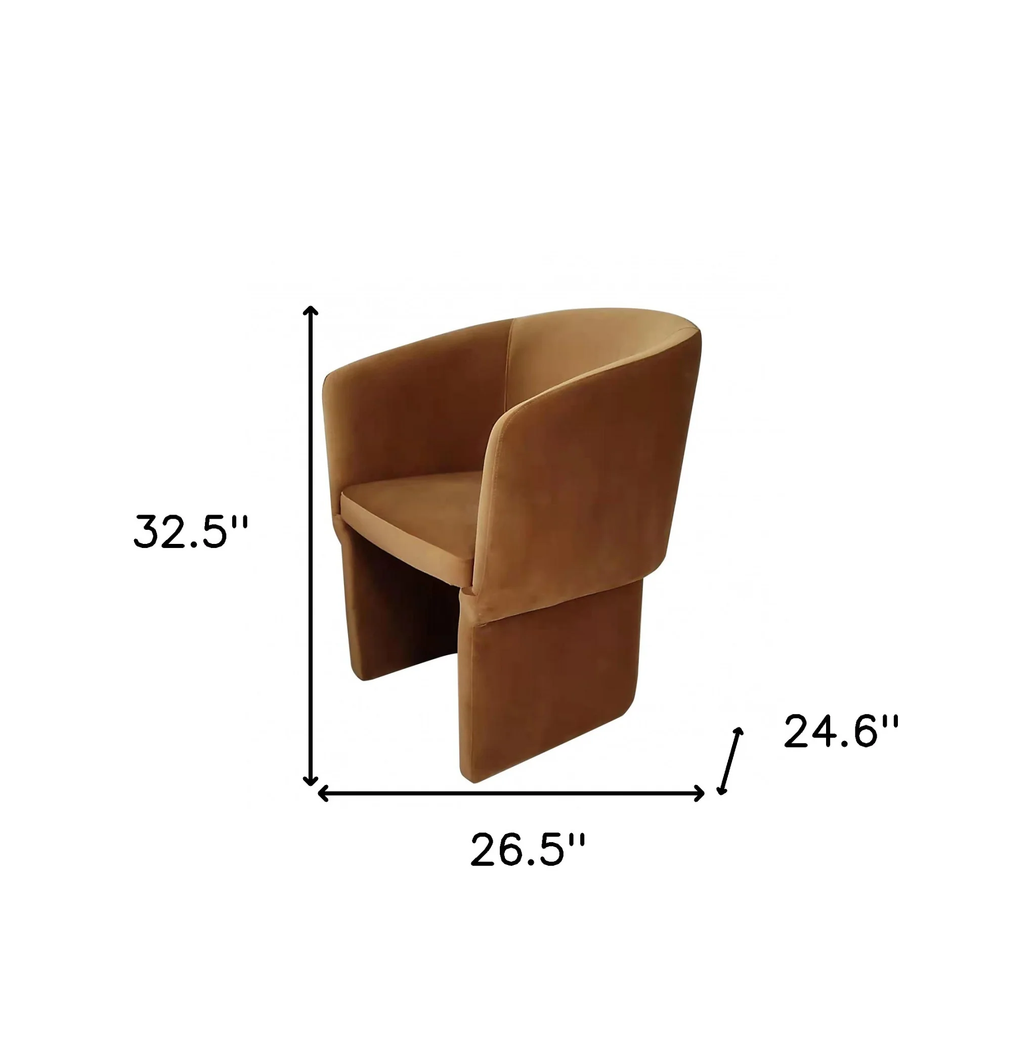 Burnt Umber Upholstered Velvet Dining Arm Chair By Homeroots - Image 6