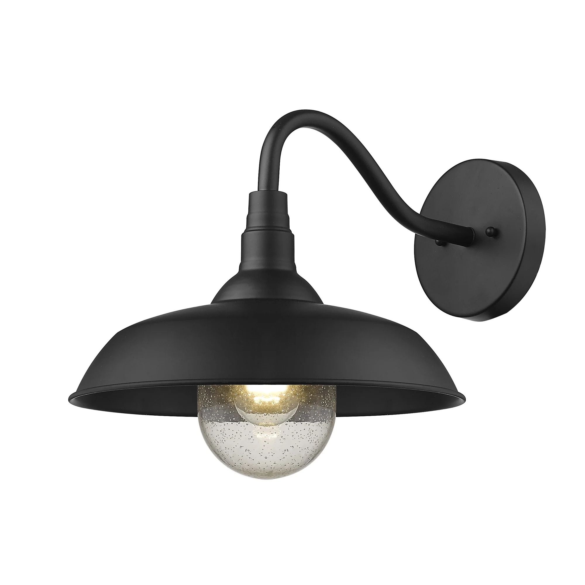 Burry 1-Light Matte Black Wall Light By Homeroots - Image 2