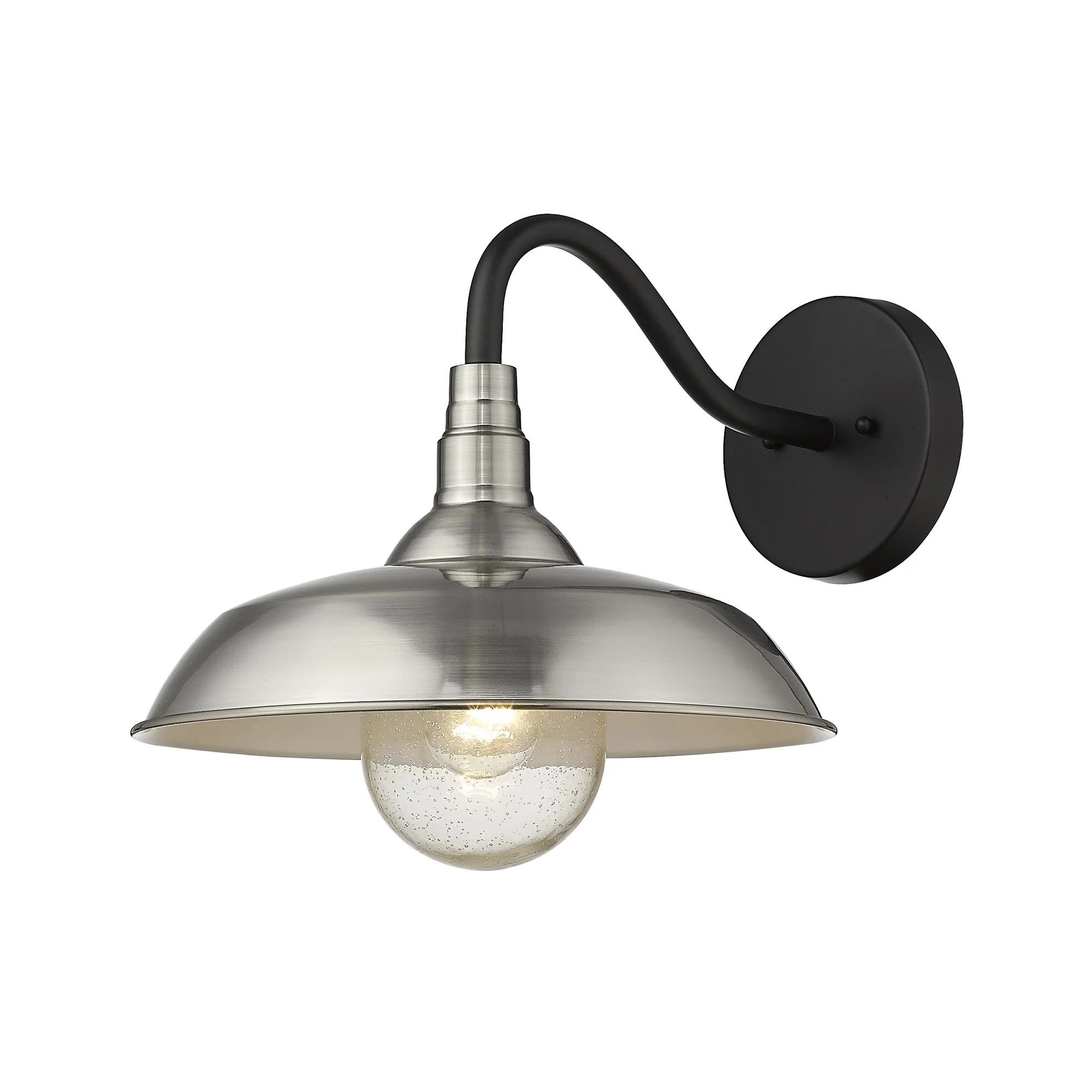 Burry 1-Light Satin Nickel Wall Light By Homeroots - Image 2