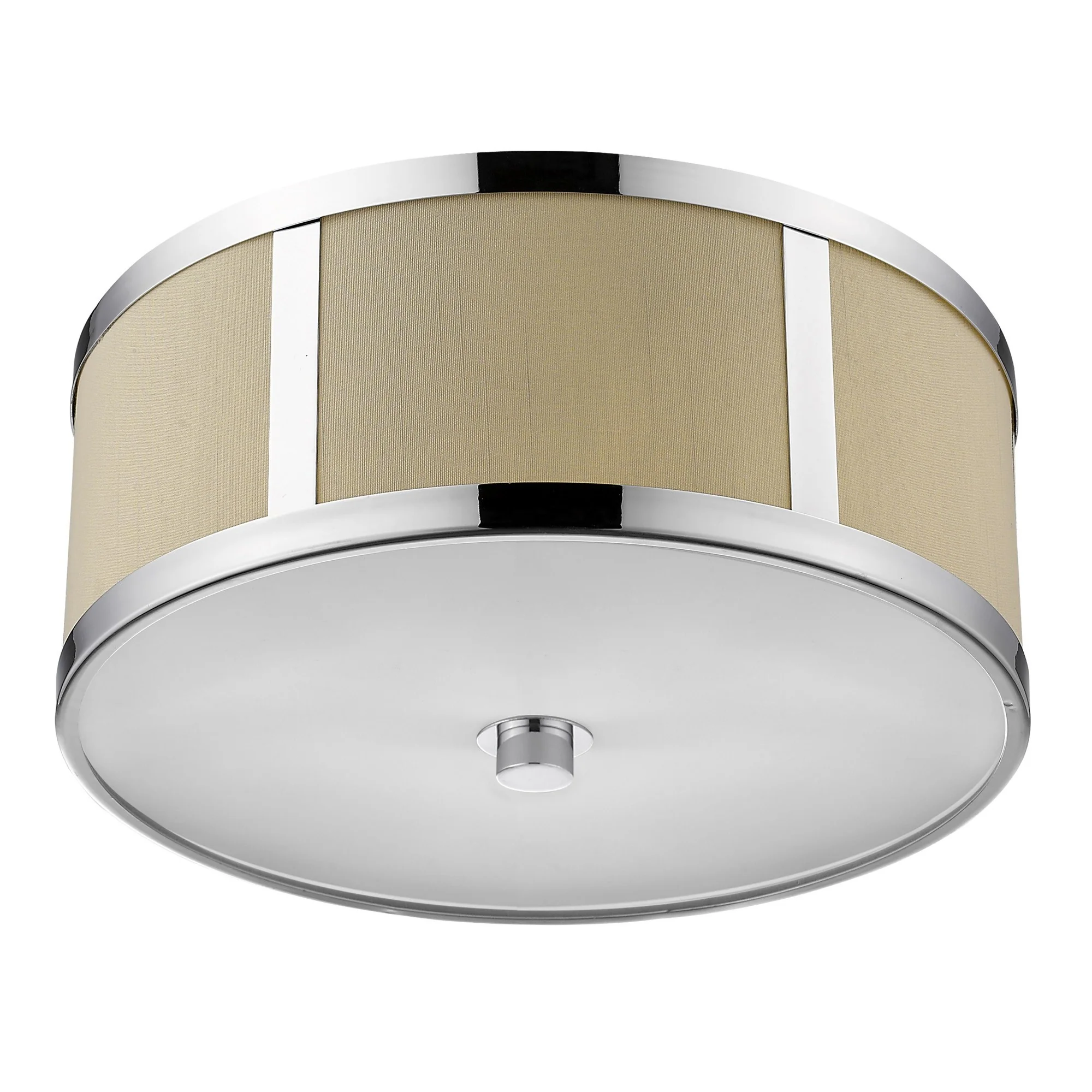 Butler 2-Light Polished Chrome Pendant With Coarse Cream Linen Shade And Opal Acrylic Diffuser By Homeroots - Image 3