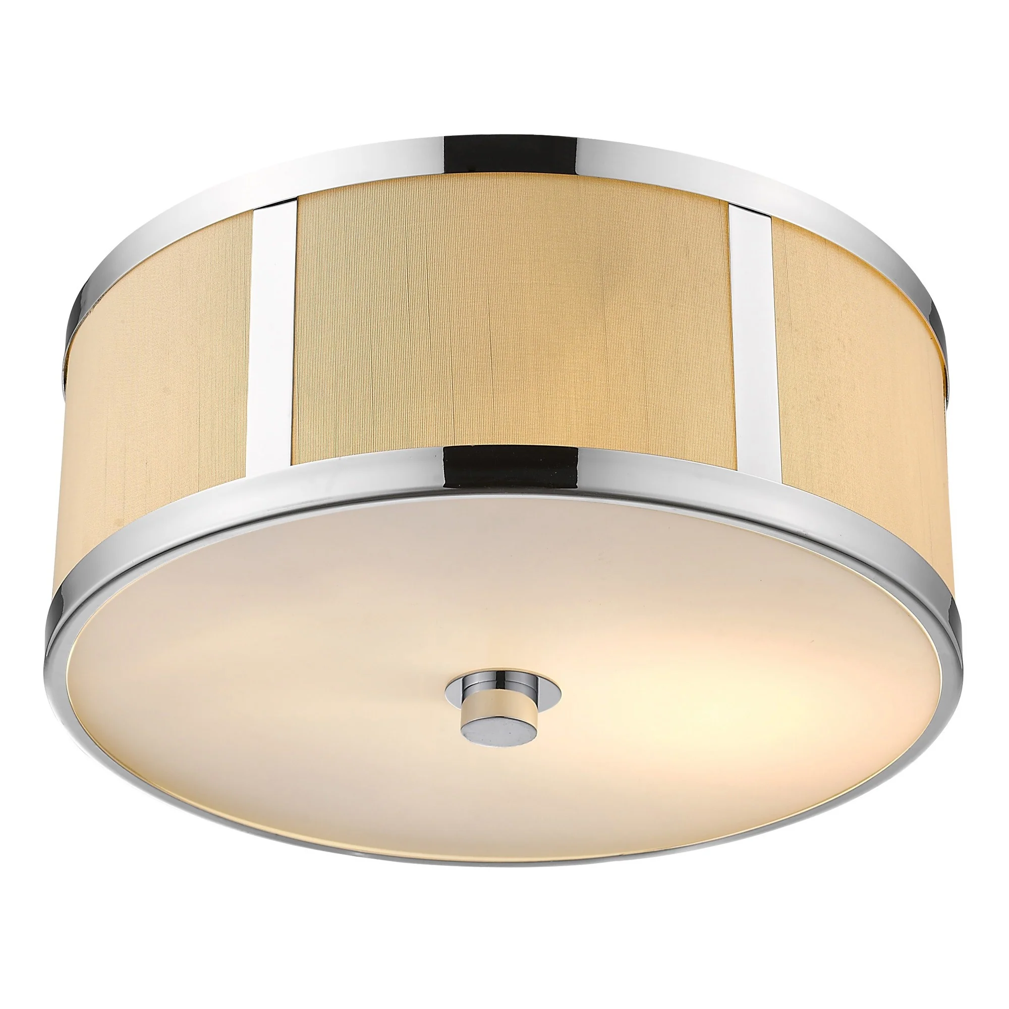 Butler 2-Light Polished Chrome Pendant With Coarse Cream Linen Shade And Opal Acrylic Diffuser By Homeroots - Image 4