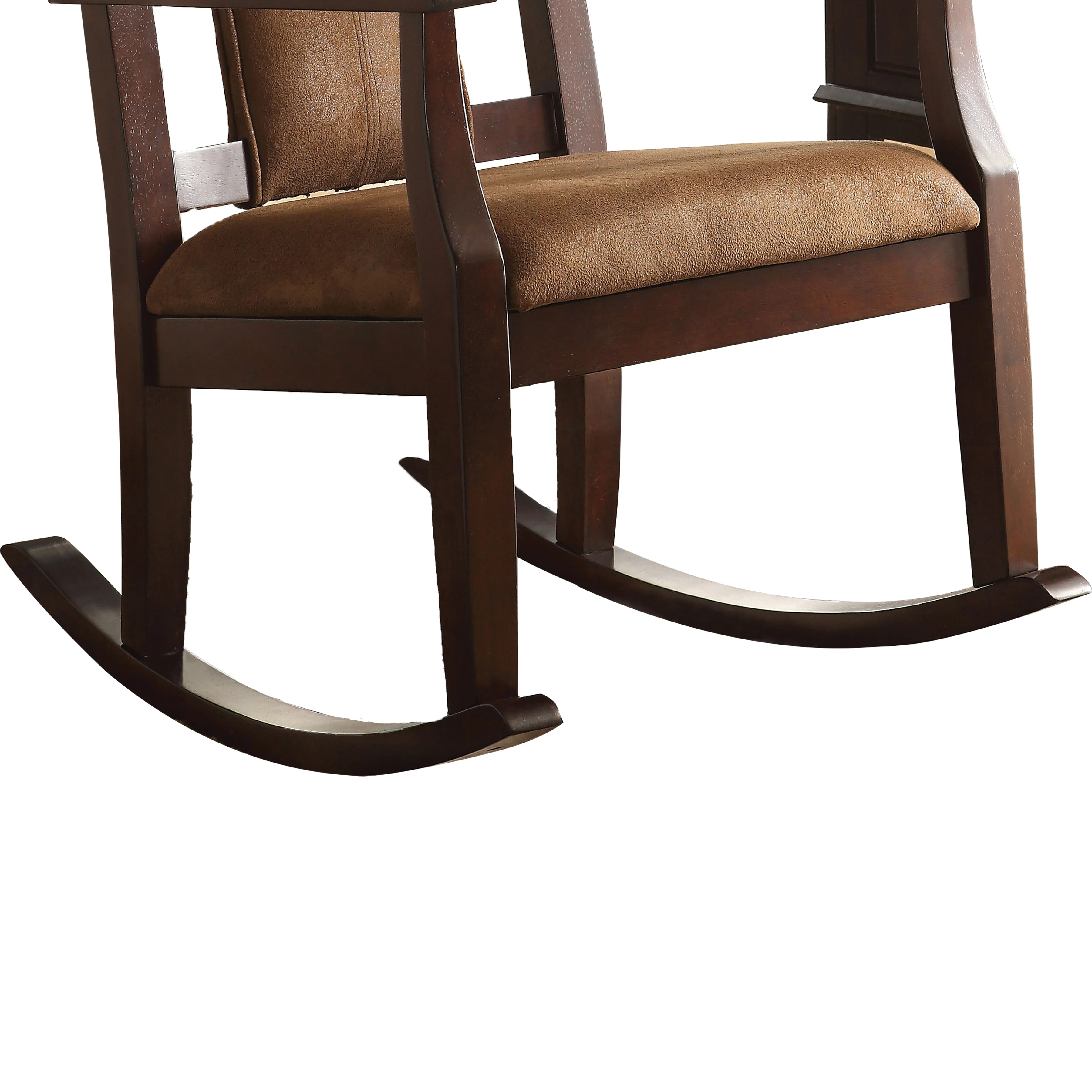 Butsea Wooden Rocking Chair, Brown By Benzara - Image 4
