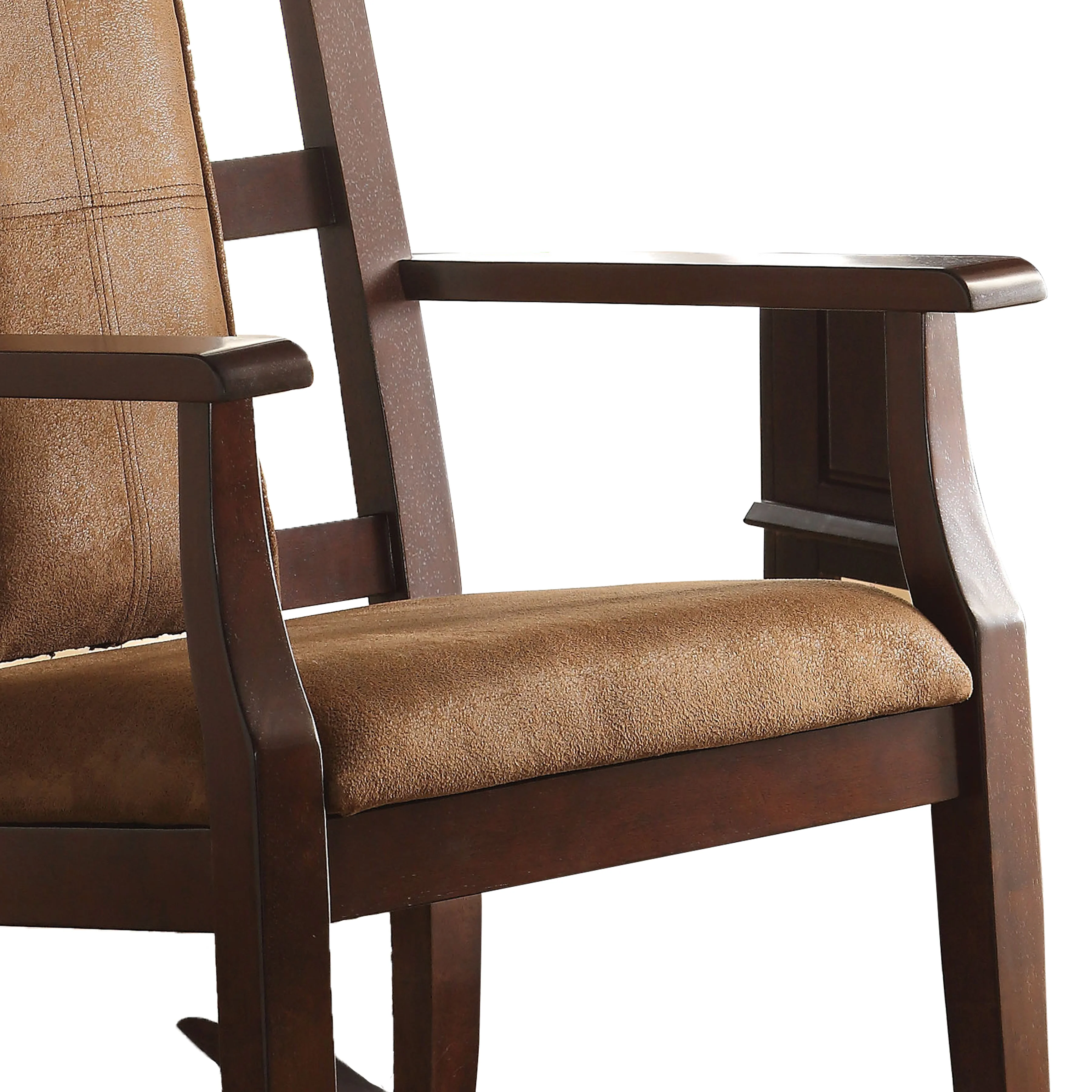 Butsea Wooden Rocking Chair, Brown By Benzara - Image 5