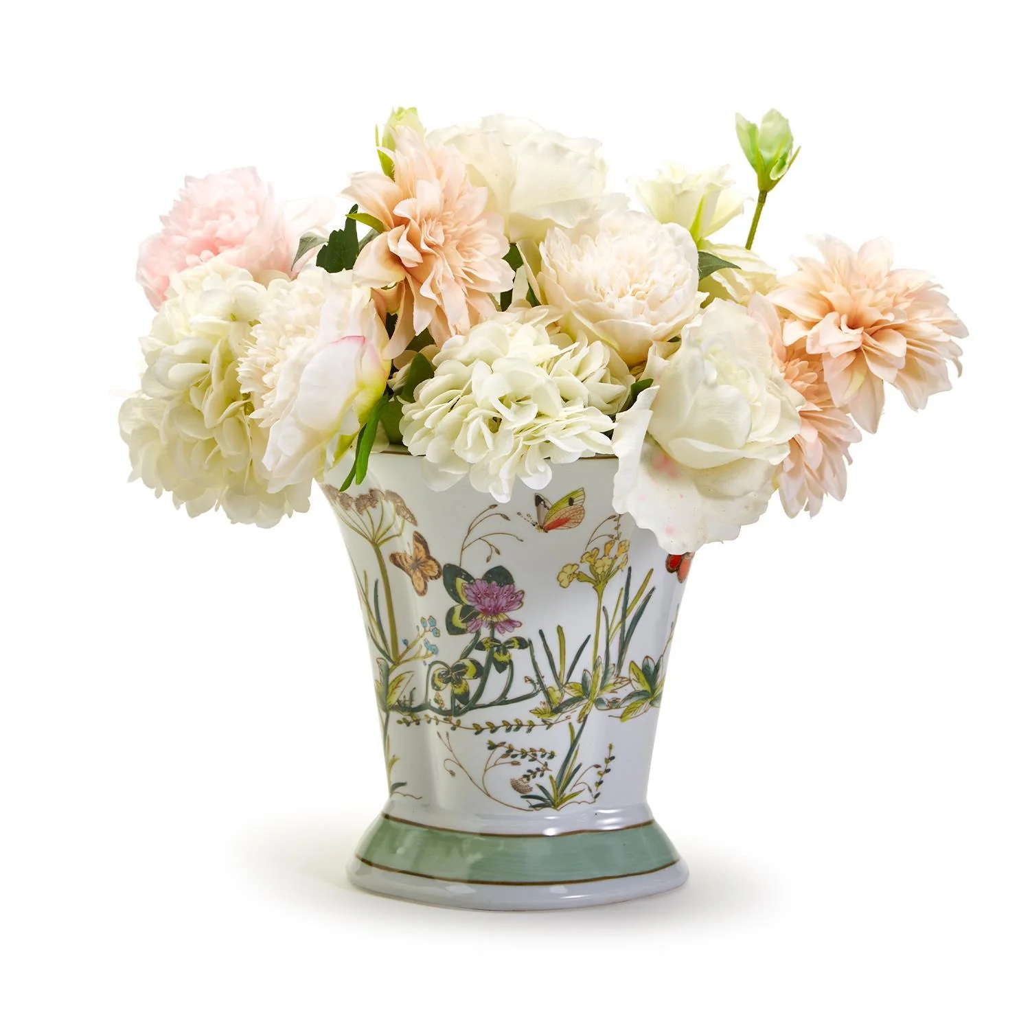 Butterfly Garden Flared Vase / Cachepot By Two's Company - Image 4