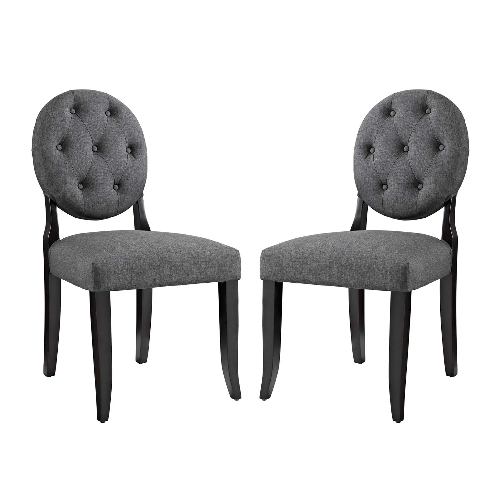 Button Dining Side Chair Upholstered Fabric Set of 2 By Modway - EEI-3329 - Image 2