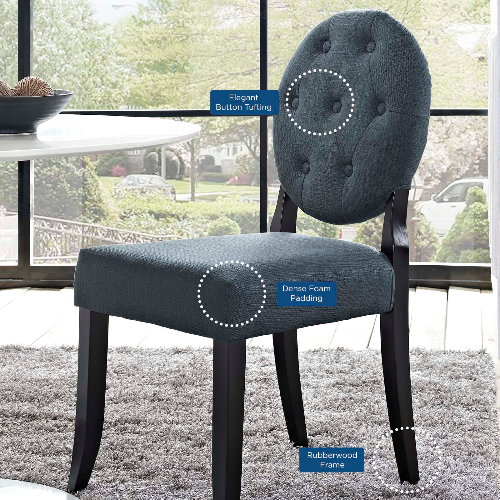 Button Dining Side Chair Upholstered Fabric Set of 2 By Modway - EEI-3329 - Image 6
