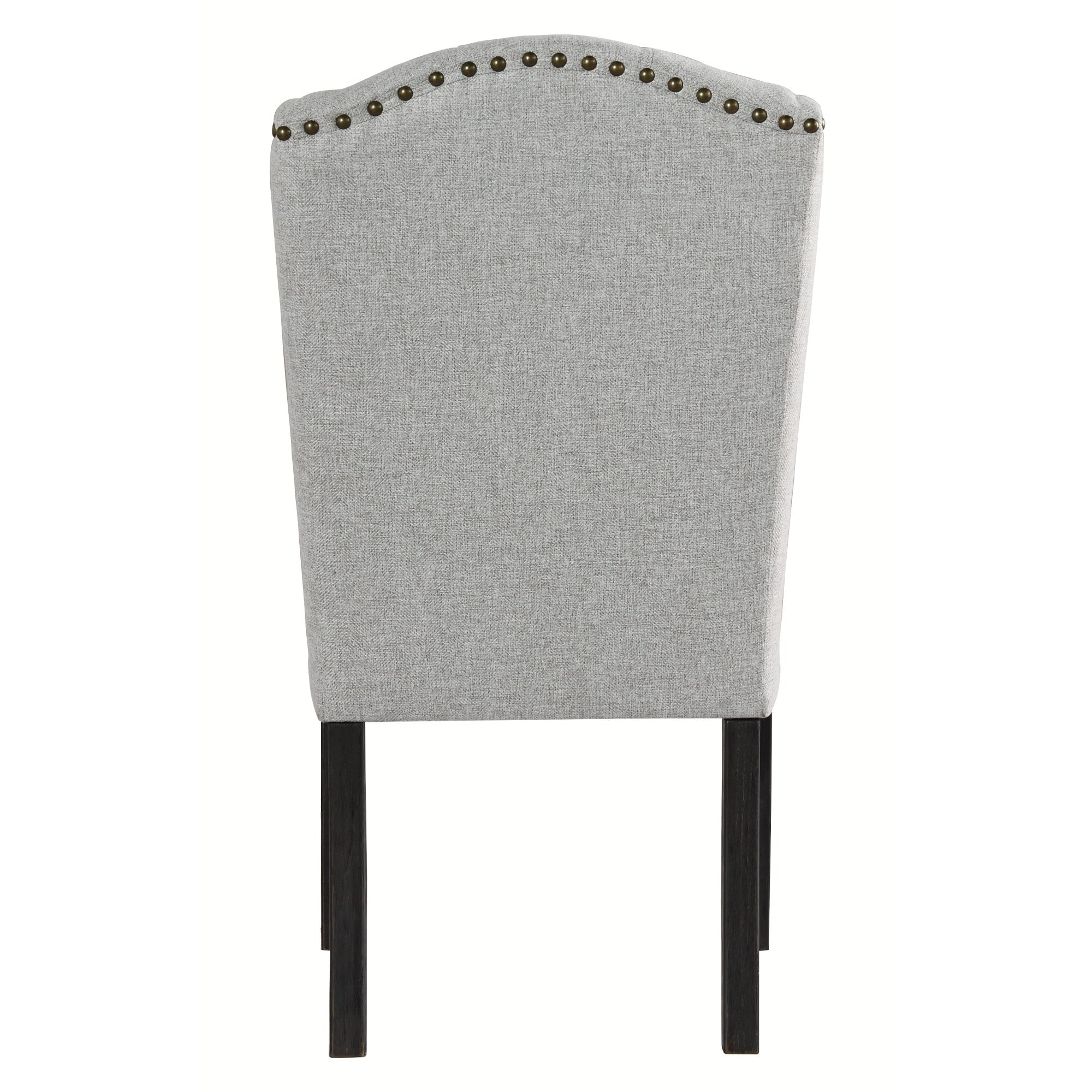 Button Tufted Fabric Upholstered Side Chair With Wooden LegsSet Of 2 Gray By Benzara - Image 3