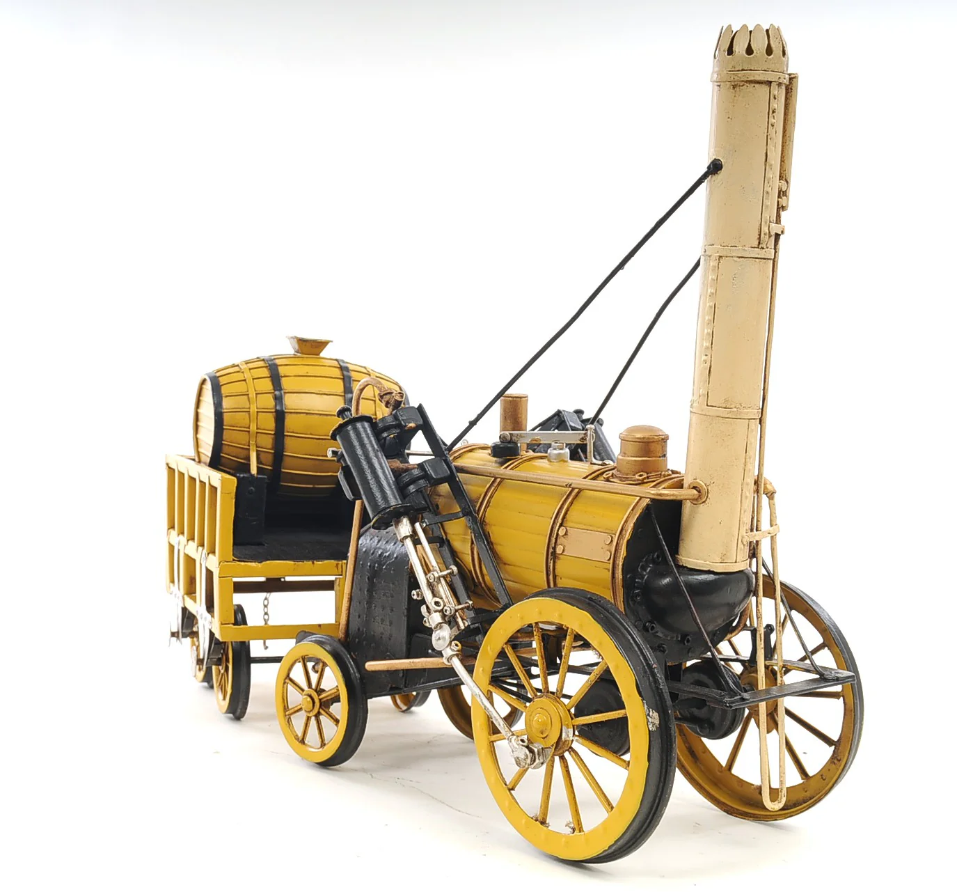 c1829 Yellow Rocket Steam Engine Model Sculpture By Homeroots - Image 2