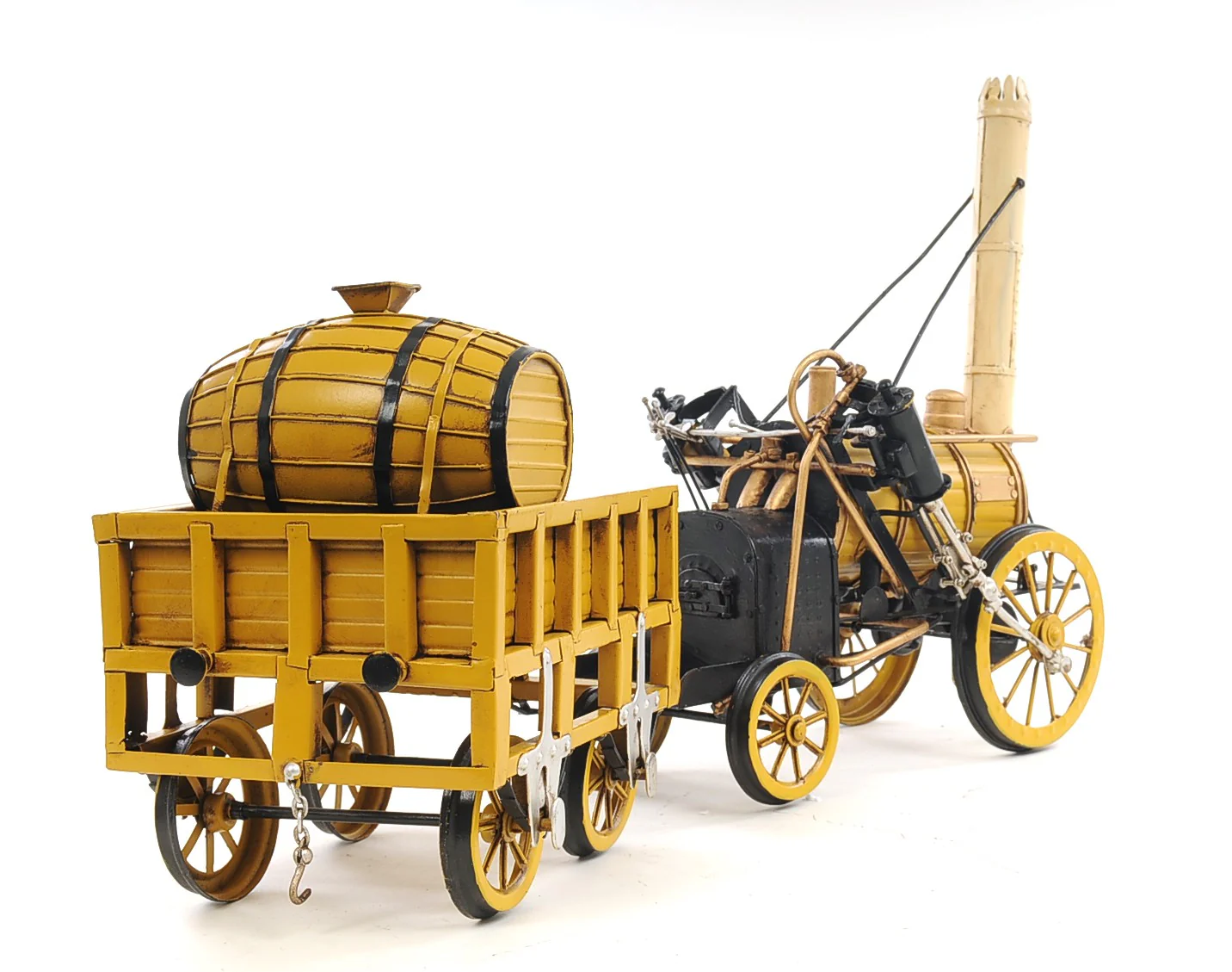 c1829 Yellow Rocket Steam Engine Model Sculpture By Homeroots - Image 3