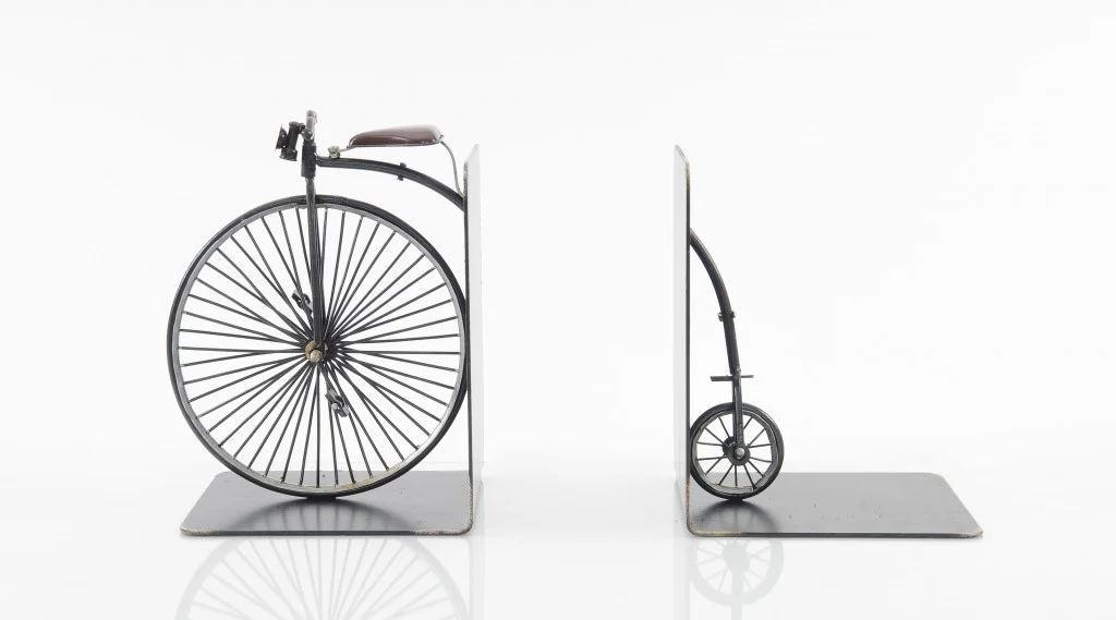 c1870 High Wheeler Bicycle Bookends By Homeroots - Image 4