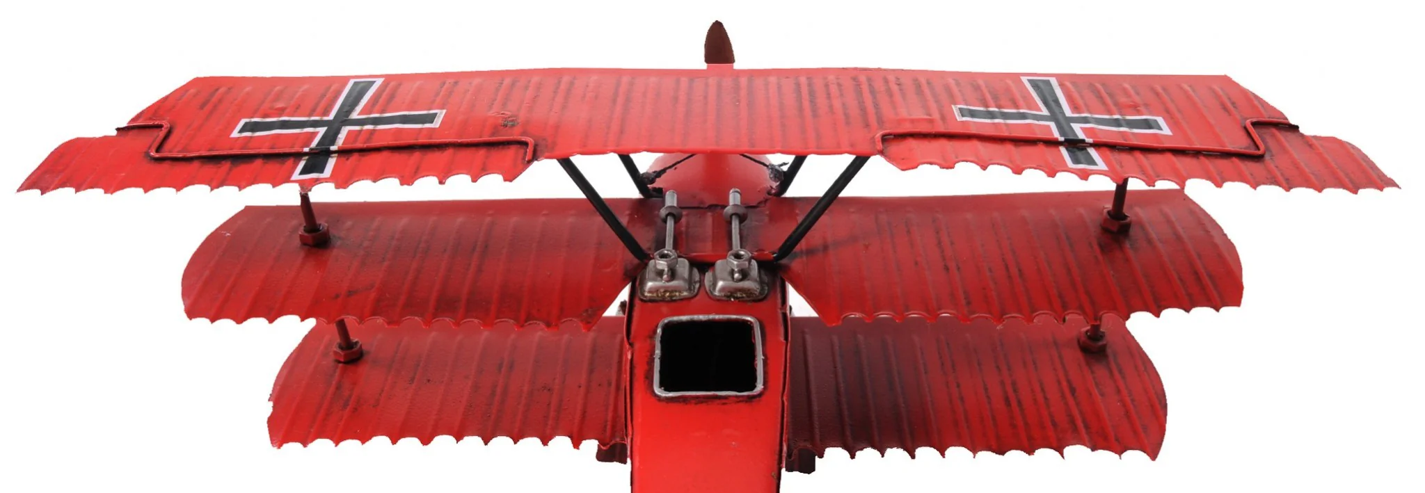c1916 Red Baron Fokker Triplane Model Sculpture By Homeroots - Image 2