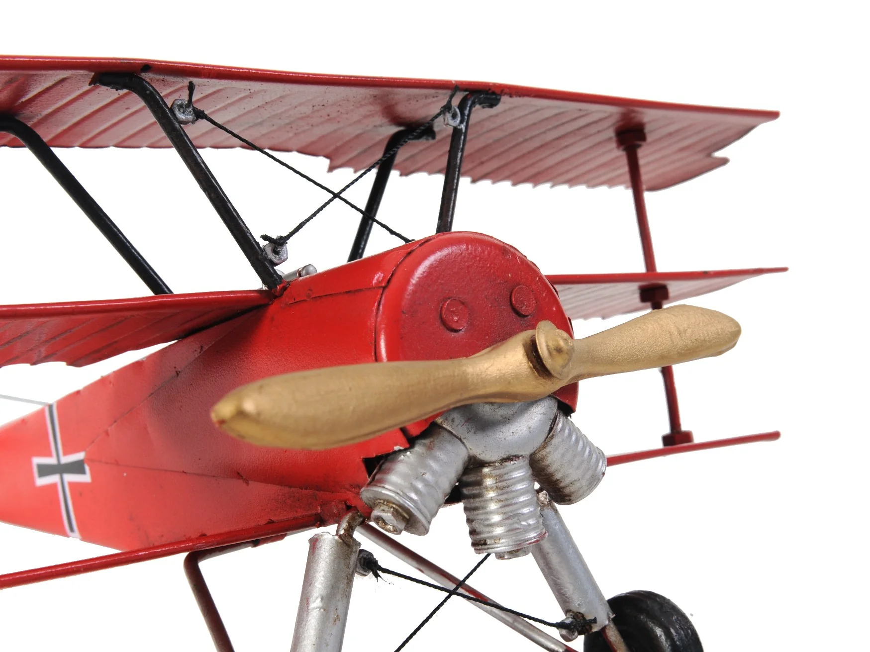 c1916 Red Baron Fokker Triplane Model Sculpture By Homeroots - Image 7