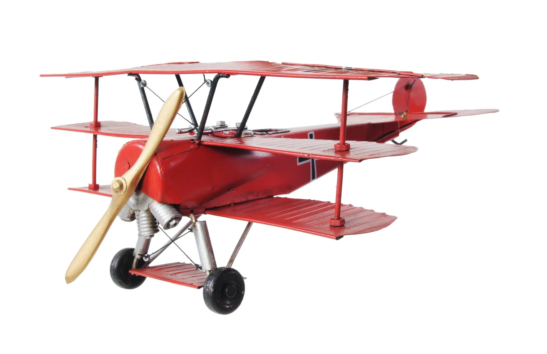 c1916 Red Baron Fokker Triplane Model Sculpture By Homeroots - Image 8
